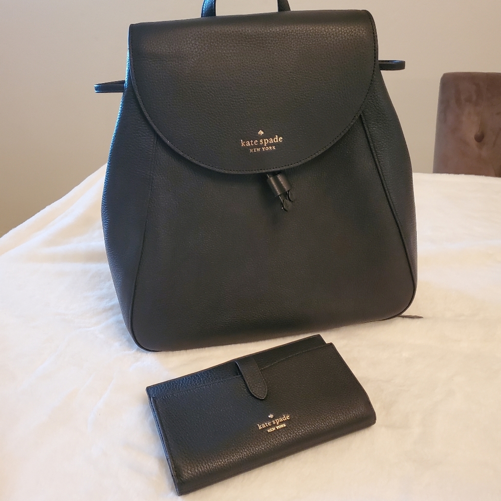 ⭐SALE!⭐️ BRAND NEW! KATE SPADE Leila Pebbled Leather Backpack & Wallet/Wristlet